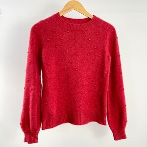 Rachel Zoe Red Textured Cashmere Sweater
